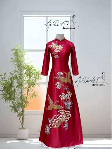 ÁO DÀI BÀ SUI KIMSA MÀU ĐỎ ADBS-AT 070