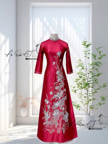 ÁO DÀI TRUNG NIÊN MÀU ĐỎ ADTN-AT007