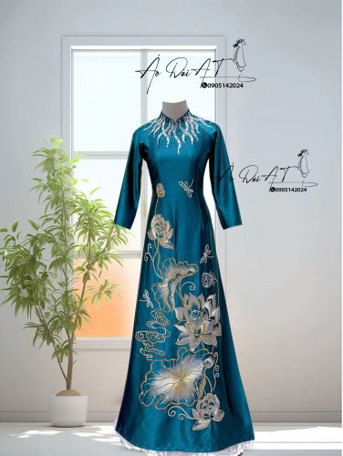 Áo Dài Hoa Sen  Áo Dài Cao Cấp Thêu Tay