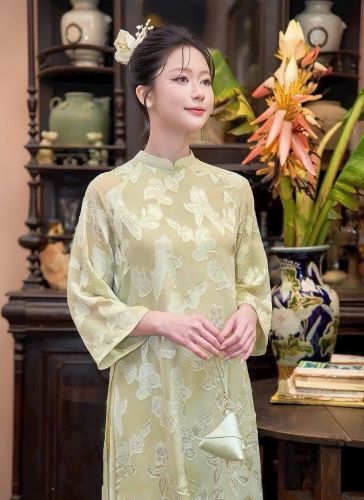 Áo Dài Cách Tân Màu Xanh Vẻ Đẹp Thanh Lịch