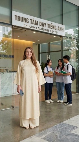 Áo Dài Dáng Suông Bigsize 4 Tà Màu Kem Nude
